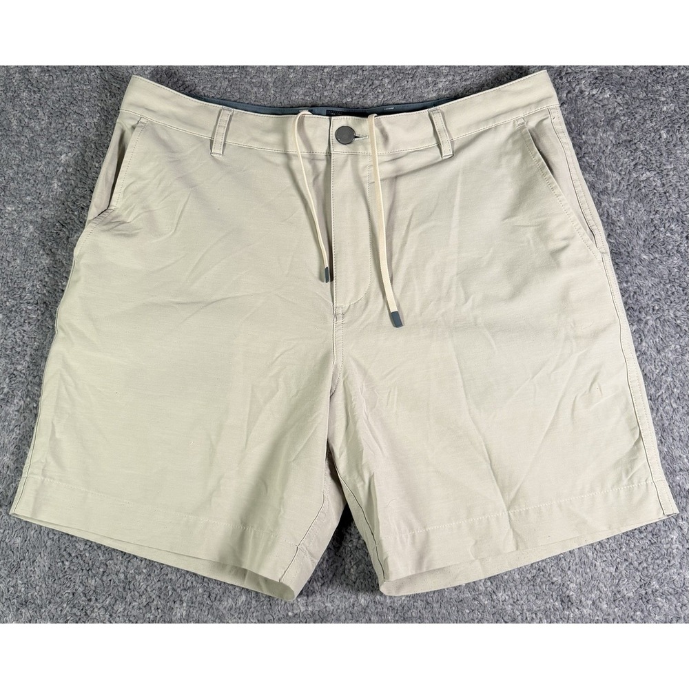 Faherty Shorts Men 34 All Day Beige Performance Drawstring Breathable Stretch 7"